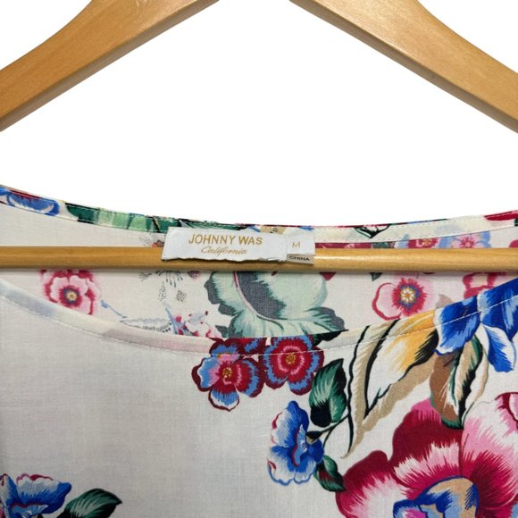 Johnny Was Maya Fringed Dress Floral Print Size Medium - Picture 7 of 7